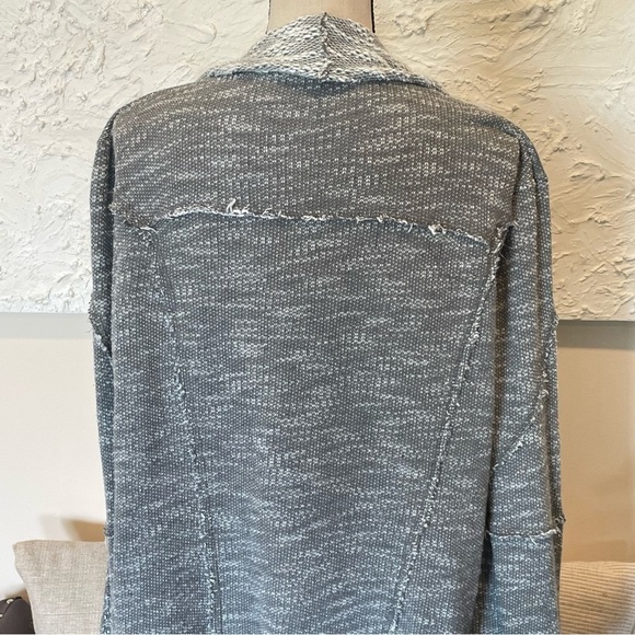 Free People In The Loop Open Front Long Heather Gray Draped Cardigan Sz XS - Picture 11 of 11